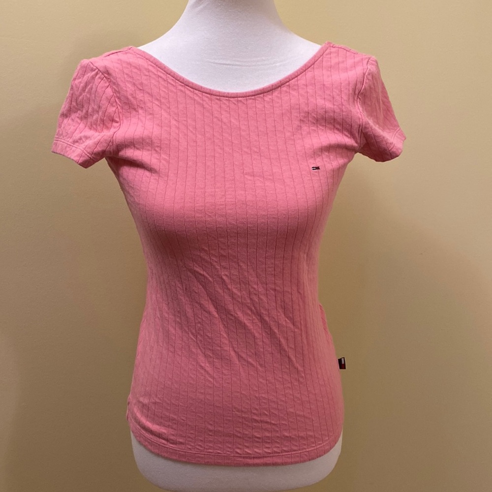 Tommy Hilfiger Scoop Neck Ribbed Tee